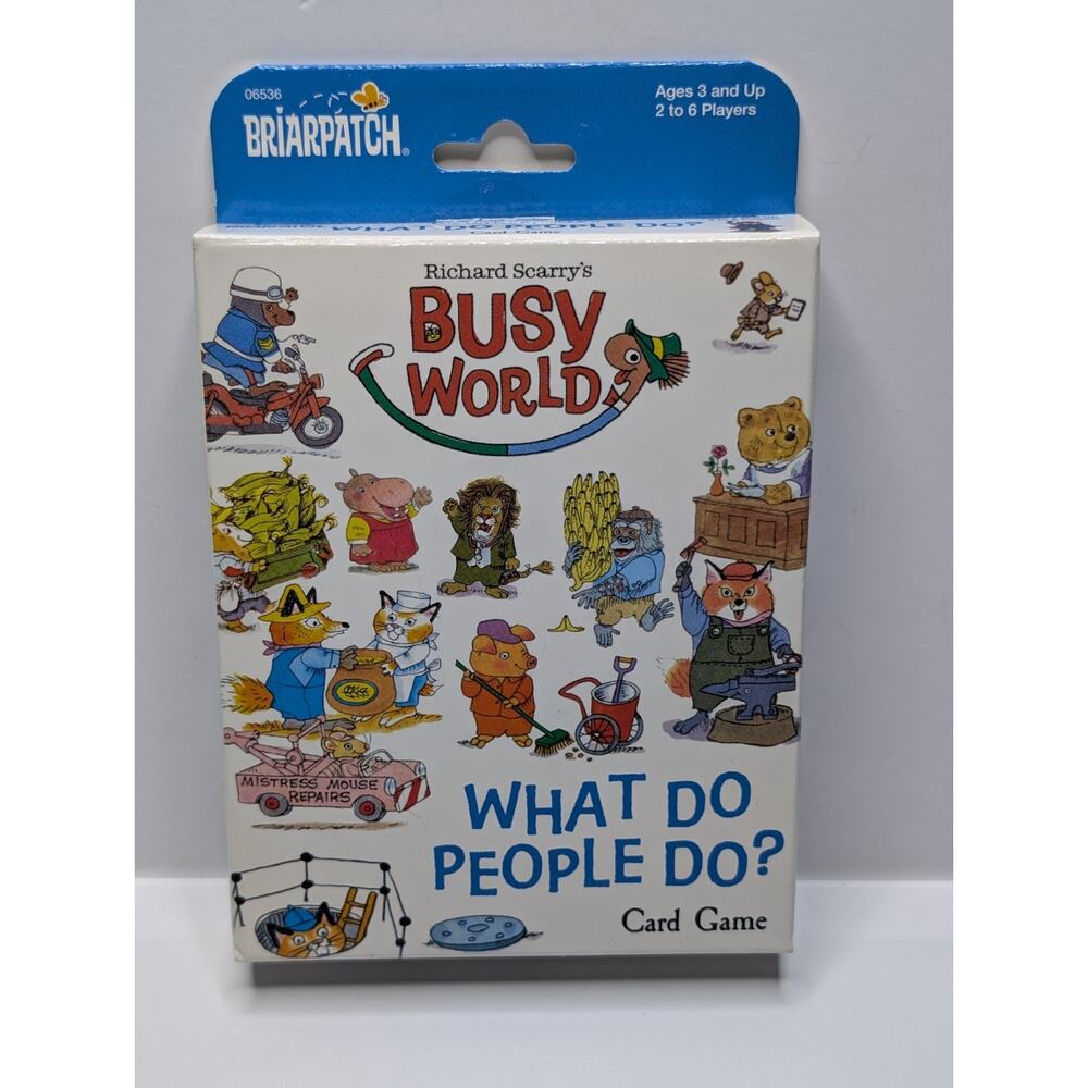 Richard Scarry's Busy World What do People Do? card game torn box sealed cards